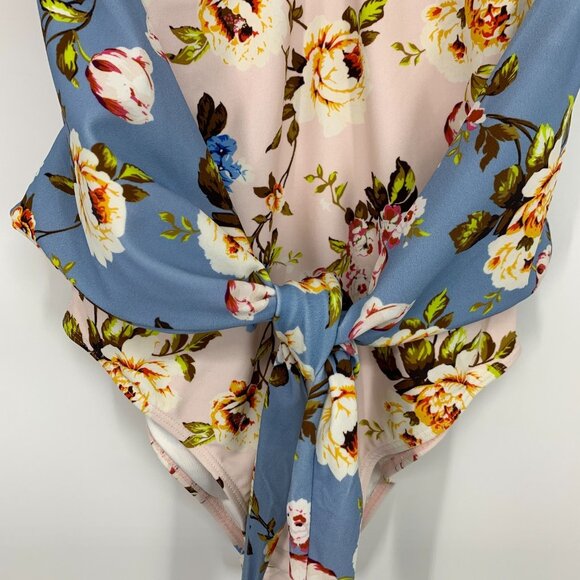 Cupshe Swimsuit Floral Print One Piece Tie Waist Bathing Suit NWT - Picture 4 of 10